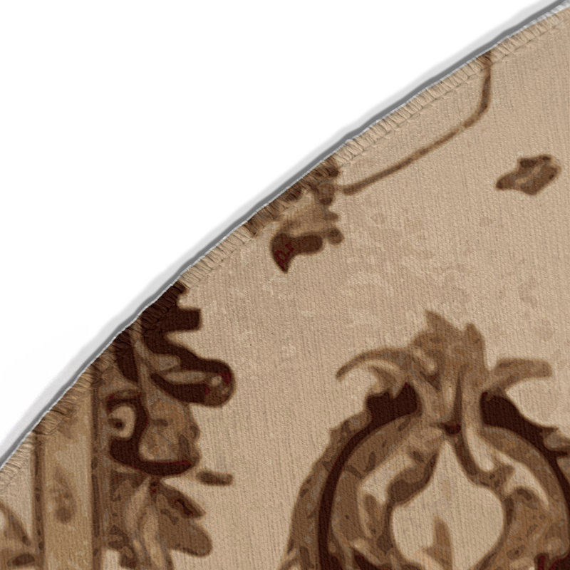 Tapis d'intérieur et d'extérieur brun français, Rond 5 pi
