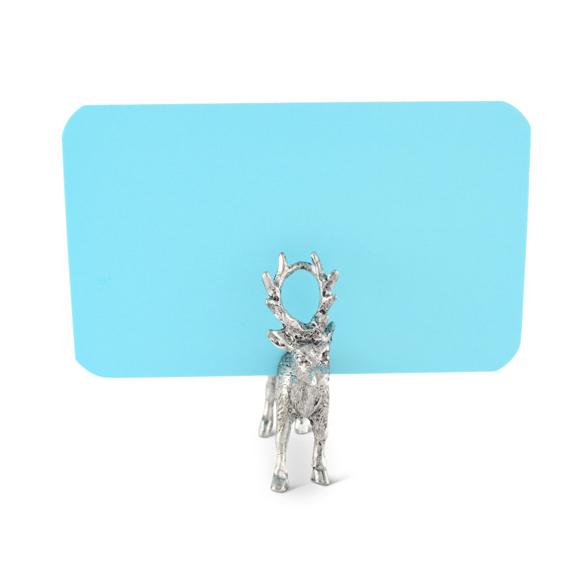 Lodge Pewter Deer Place Card Holder