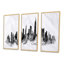 «Chicago Black Silhouette - Cityscape», ensemble d'art mural sur toile-370471170-370471181