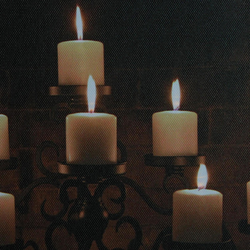 LED Lighted Flickering Candles Orange Canvas Wall Art 12" x 15.75"