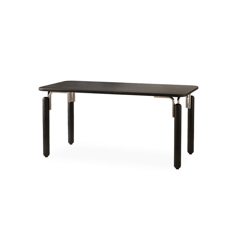 Minimalist solid wood dining table, 29.53"H x 55.12"L x 27.56"W