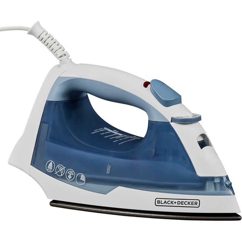 BLACK+DECKER Easy Steam Compact Iron for Clothes, Automatic Shutoff, Nonstick Plate, Light Weight, 1200 Watts
