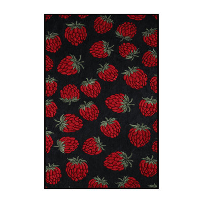  Tapis lavable framboise et fruits noirs