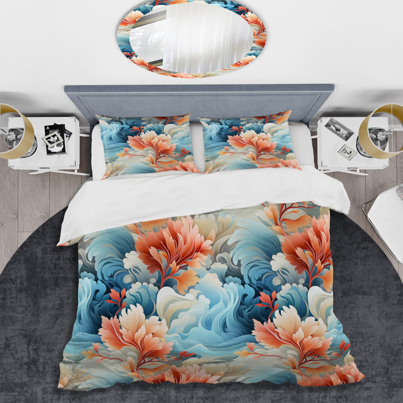 Breath Centered Stillness Mediation Box Stitch Abstract Duvet Cover, Queen Duvet Cover + 2 Standard Shams