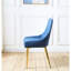 2 chaises de salle à manger en tissu, sièges d'appoint rembourrés avec pieds en acier inoxydable, conception classique, h 35,6 po, chaises bleues 330 lb, rembourrage-1108540799