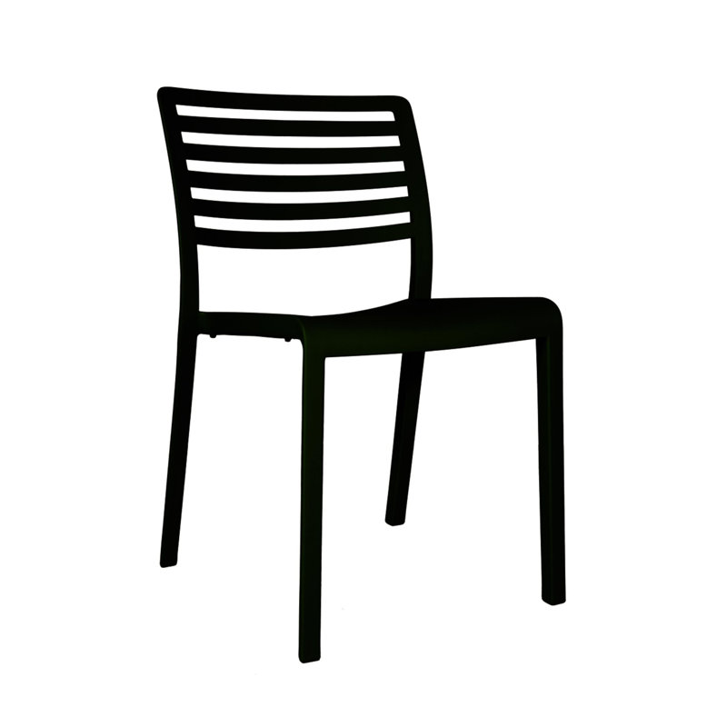 Lama Outdoor Dining Side Chair, Black