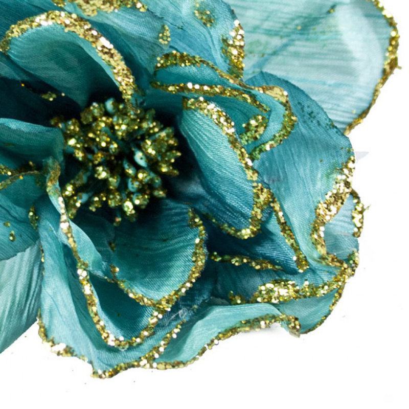 15cm Fabric Plants & Flowers Pick, Turquoise
