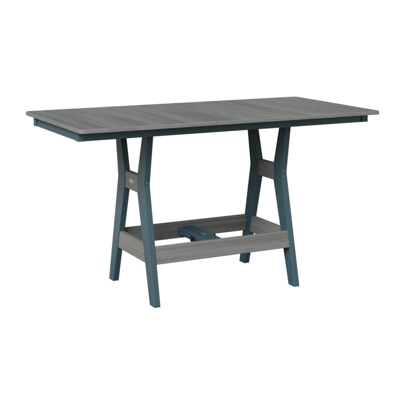 Harbor Outdoor Bar Table, Slate, Driftwood Gray, 38.87" H x 66" W x 33" D
