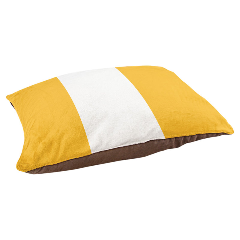 Coussin rectangulaire designer Los Angeles, Moyen (L 30 po x l 40 po), Or / blanc