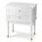 White P2 MDF Brottman Solid Wood Legs Faux 2 Drawers 23.6 Inch
