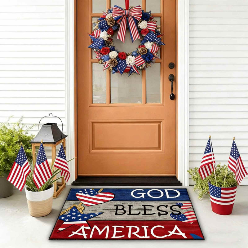  Paillasson Independence Day pour l'entrée, Multicolor, 1.97" W x 15.75" L