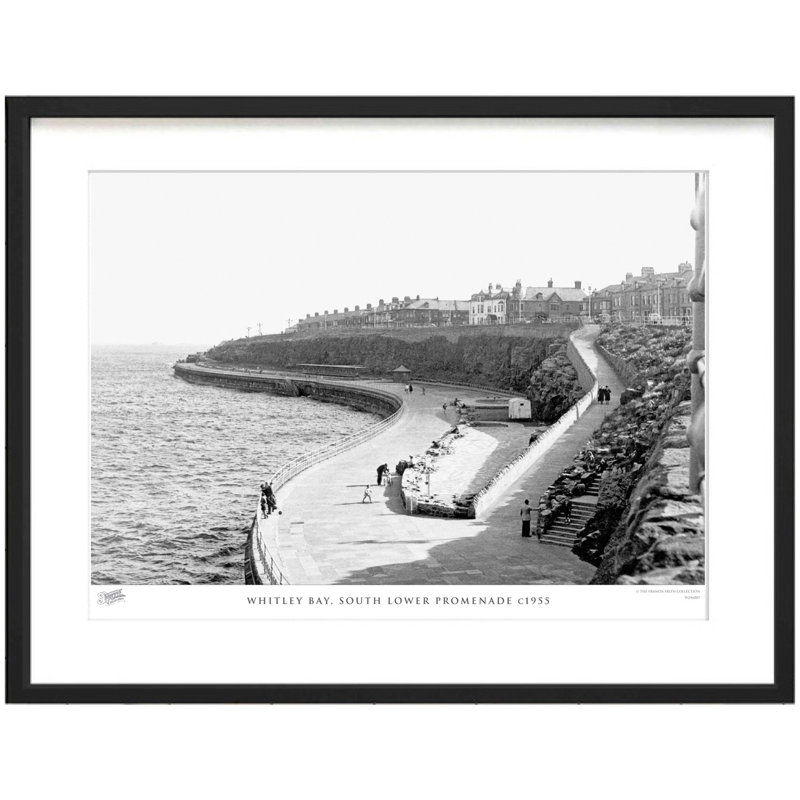 Whitley Bay, South Lower Promenade C1955 by Francis Frith - Single Picture Frame Print, 40cm H x 50cm W x 2.3cm D
