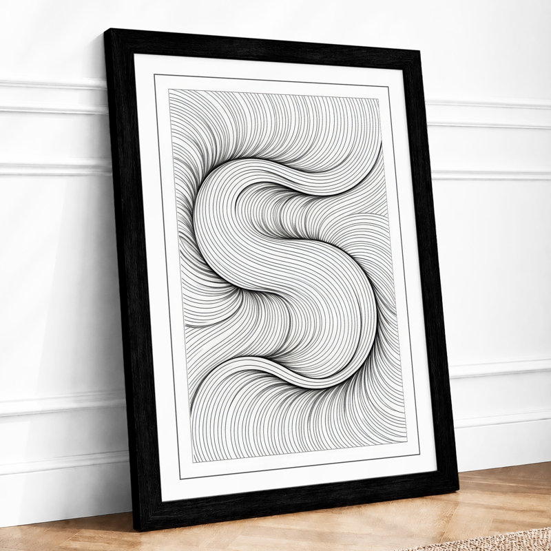 Flowing Spirals Abstract - Print, A1 - 84.1 x 59.4 cm, Black