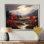 «Red Crimson Flower S Embrace», impressions sur toile fleurie