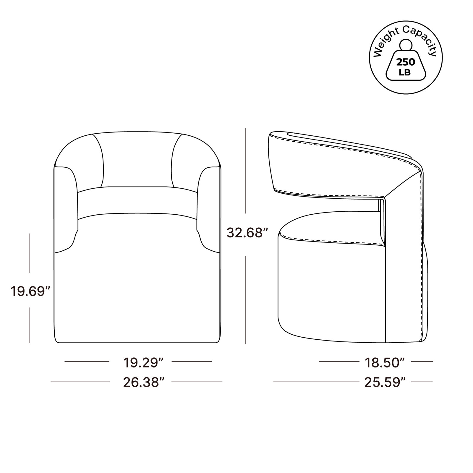 Upholstered Dining Chair, Havana Desert