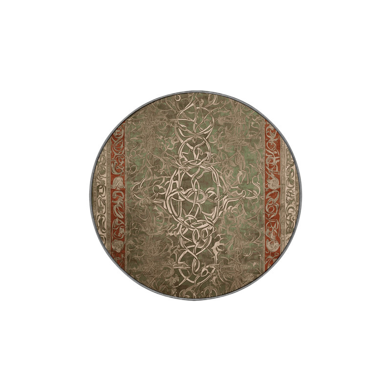 Tapis brun lavable à la machine, Rond 7 pi
