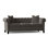 Canapé Chesterfield en velours à accoudoirs roulés avec coussins réversibles 82 po Caspar