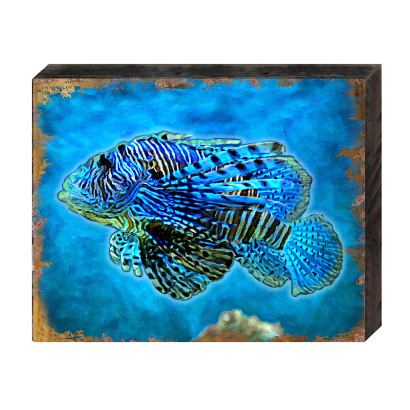 Bloc en bois lionfish Sottile, H 9 po x l 12 po x P 1 po
