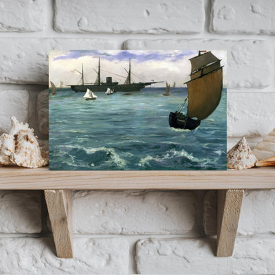 The Kearsarge At Boulogne Classic Contemporary Coastal Ocean Wall Art Print by Edouard Manet - 1 Piece Wrapped Canvas Wall Art