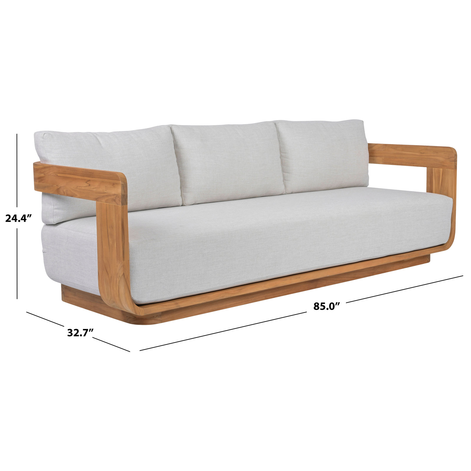 Nina 85" Teak Wood Patio Sofa