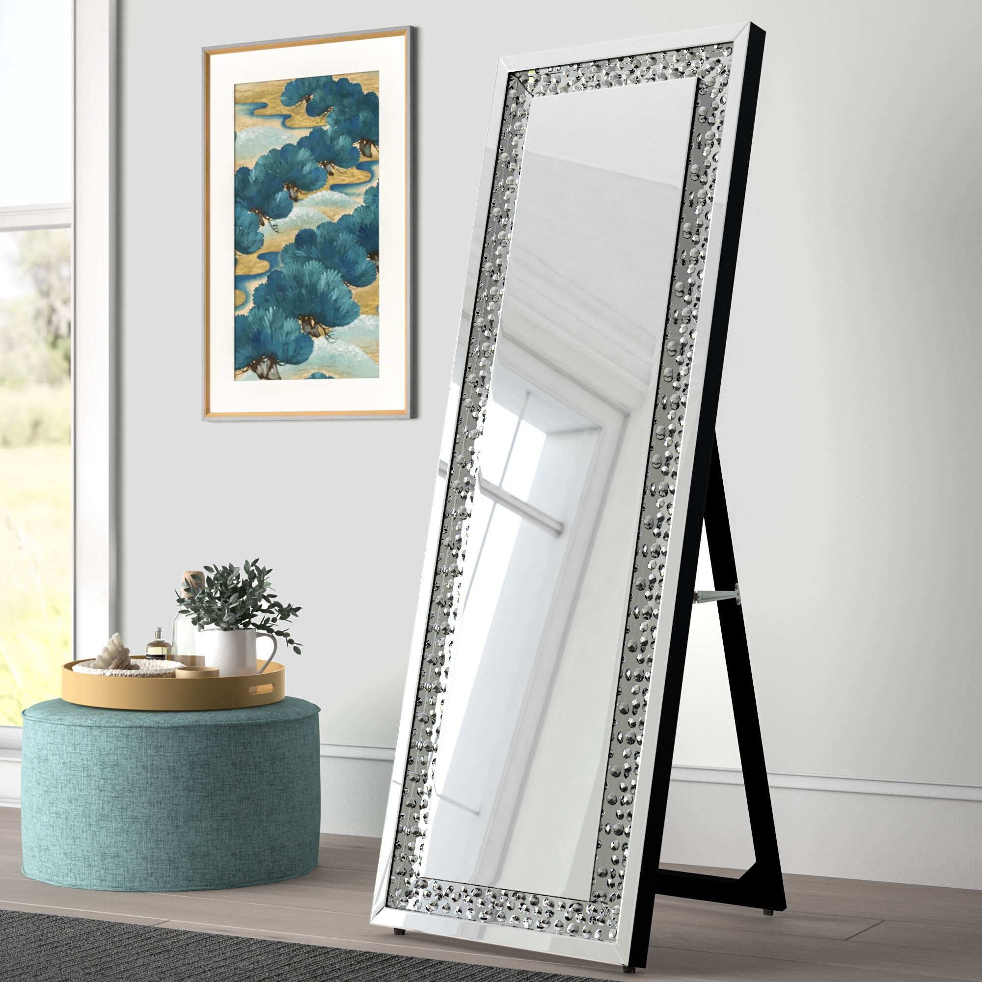 Willa Arlo™ Interiors Stillings Contemporary Beveled Full Length Mirror 