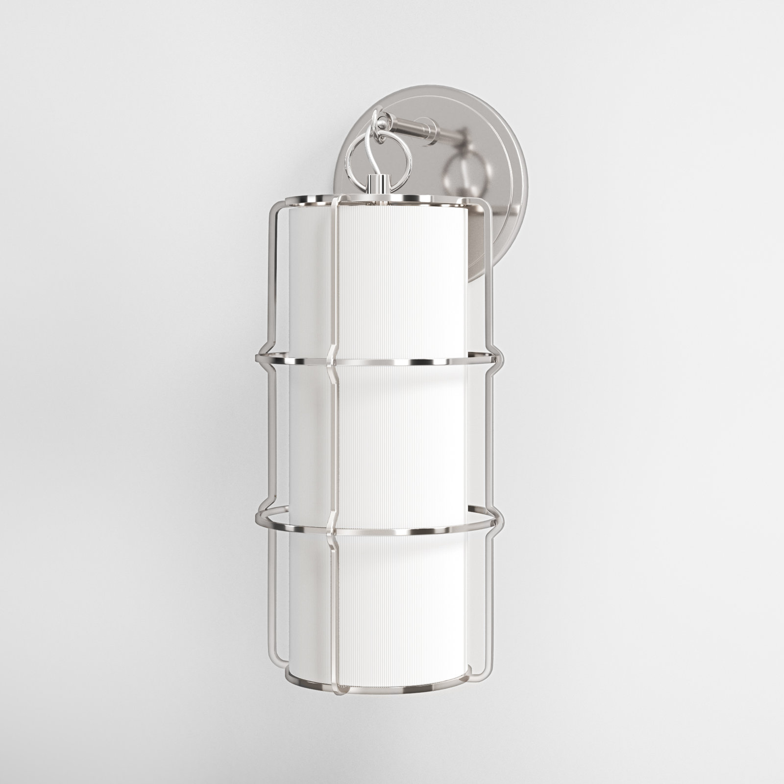 Maxwell Single Light Dimmable Armed Sconce, Polished Nickel