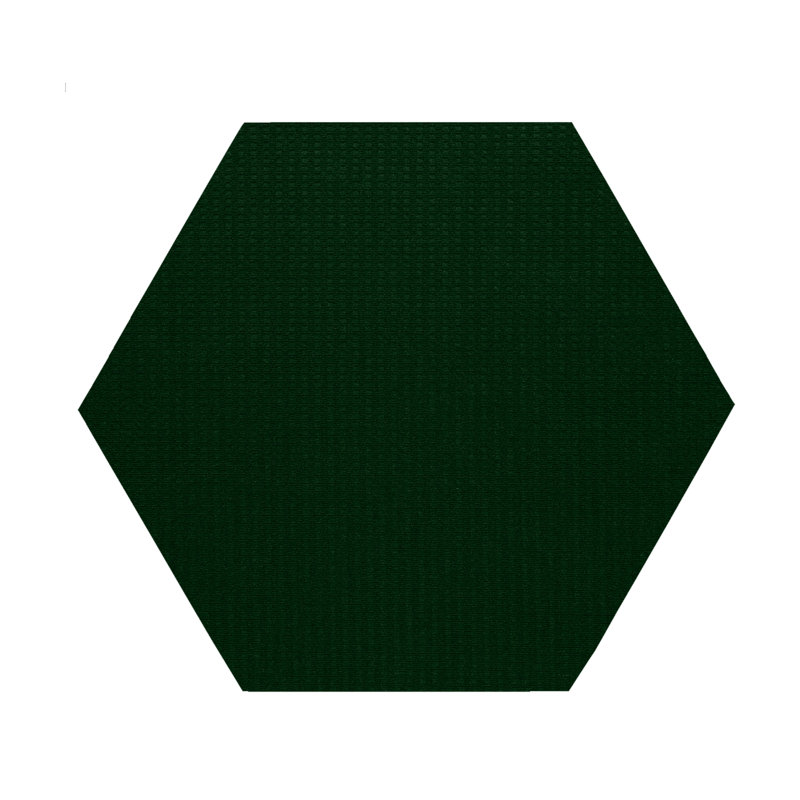 Tapis d'intérieur / extérieur tissé à la machine de couleur unie vert forêt, Hexagone 4 pi