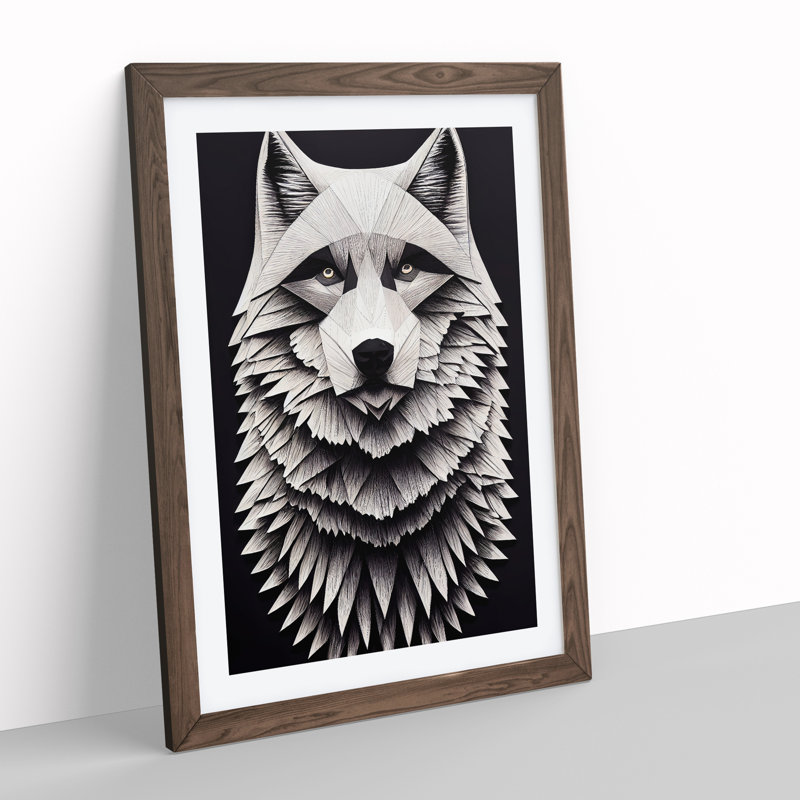 Royal Wolf - Framed Print, 34cm H x 25cm W, Walnut