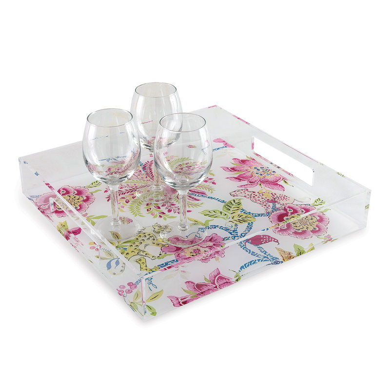 Braganza Tray, Pink/White