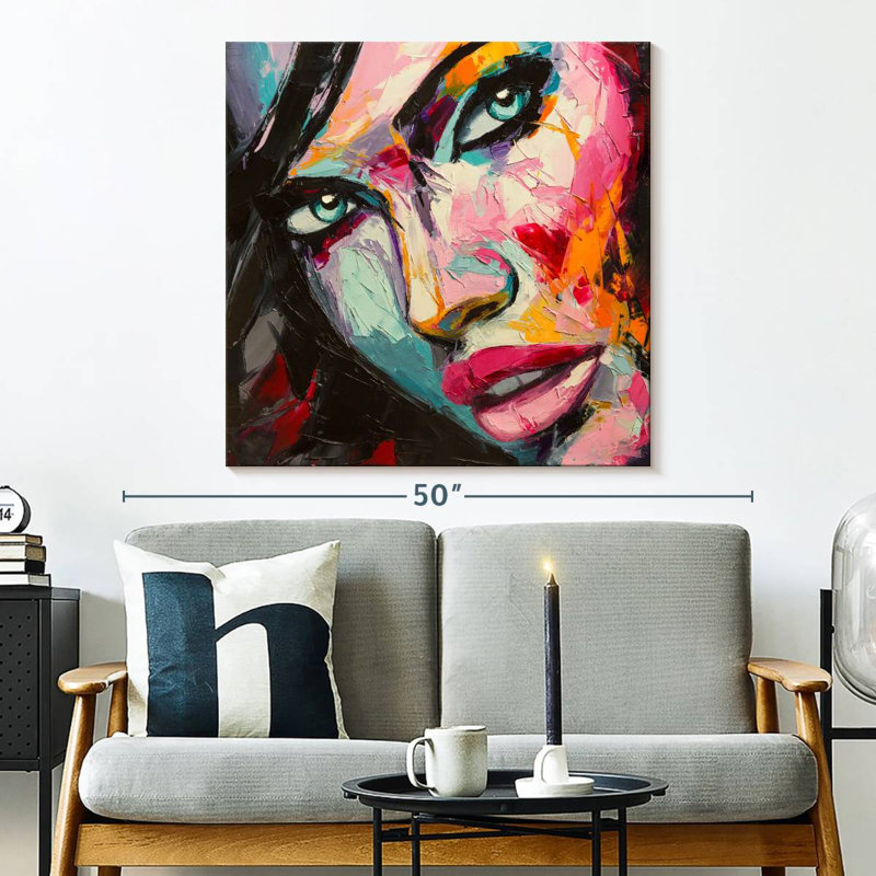 Leisha, belle femme abstraite, H 33 po x l 33 po