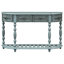 Console moderne avec tablette et tiroirs, 1 tiroir 4 tiroirs, bleu antique, bois massif pour le salon, finition bleue, fabrication