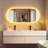 Oval Bathroom Mirror With Led Lights And Built-in Bluetooth Speaker, Time Temperature Display Unit - Smart Lighted Vanity Makeup Wall Mounted Mirrors - 3 Lights Setting Anti-fog Dimmable Ip56-1584060317