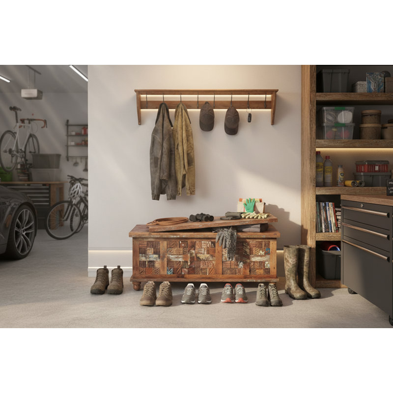 Beyza Antique Solid Wood Trunk Box
