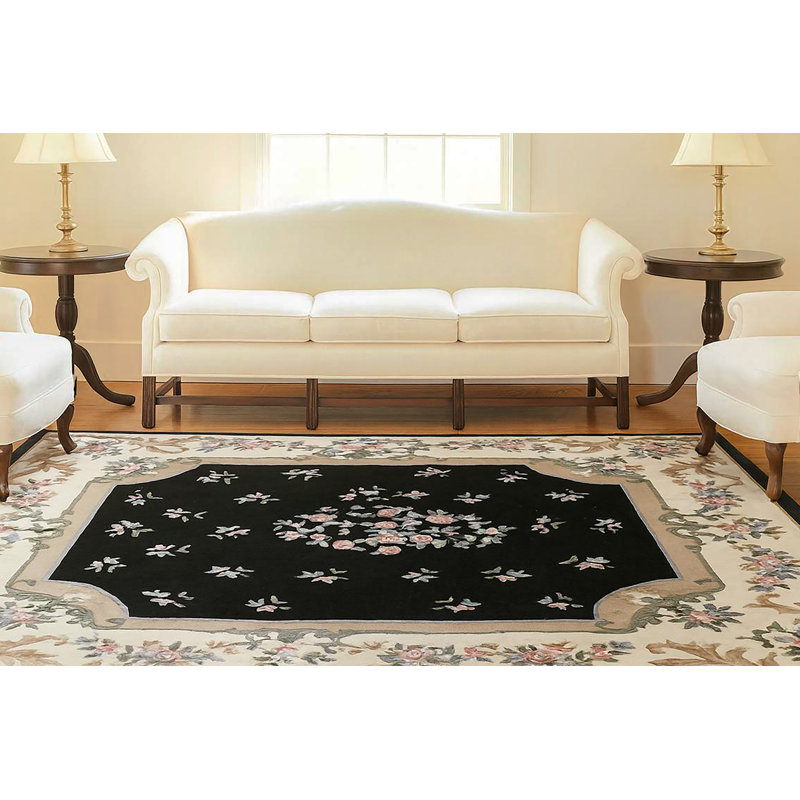     Marinetta Aubusson Handmade Wool Rug, Rectangle 12' x 18'
