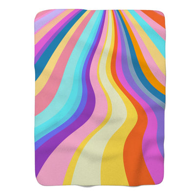 Retro Flowing Lines - 1 Piece Premium Blanket