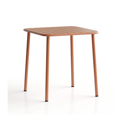 Table carrée pour l'extérieur, table de terrasse Villa, table imperméable, table de balcon rétro, table basse, rouge brique clair