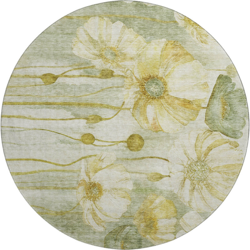 Tapis sauge de qualité supérieure Prisco, Rond 8 pi