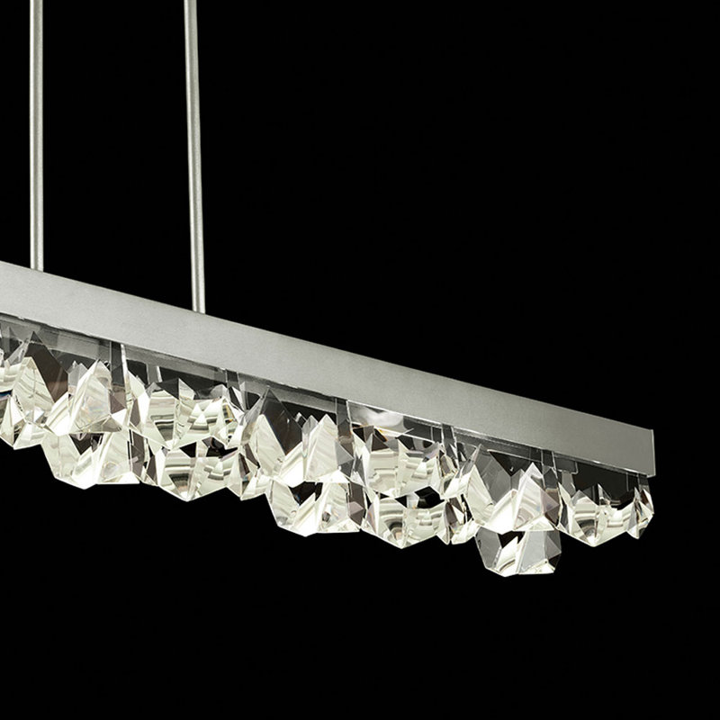 Luminaire suspendu linéaire 54,5 po Strata, Feuille d'argent