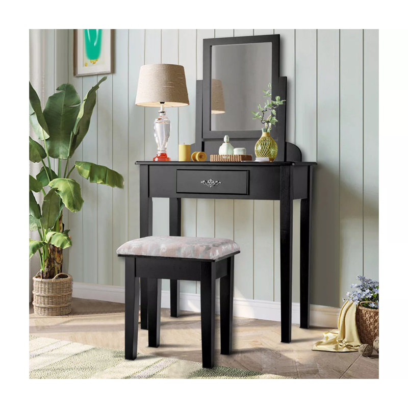 Ensemble de coiffeuse avec tabouret et miroir