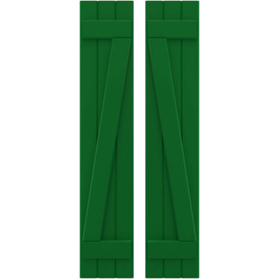 Americraft (2 Batten) Joined Board-n-Batten Shutters w/ Z-Bar (Per Pair)
