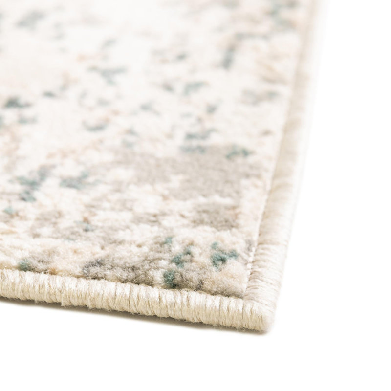 Tapis abstrait beige Abrianne, Carré 8 pi