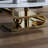 Milliano Minimalist Faux Marble Coffee Table with S-Shape Stainless Steel Base-2122861752