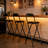 Set Of 2 Foldable Bar Stools, Metal Frame Leather Upholstered 29.5" Seat Height For Kitchen Island Home Bar Pub Cafe