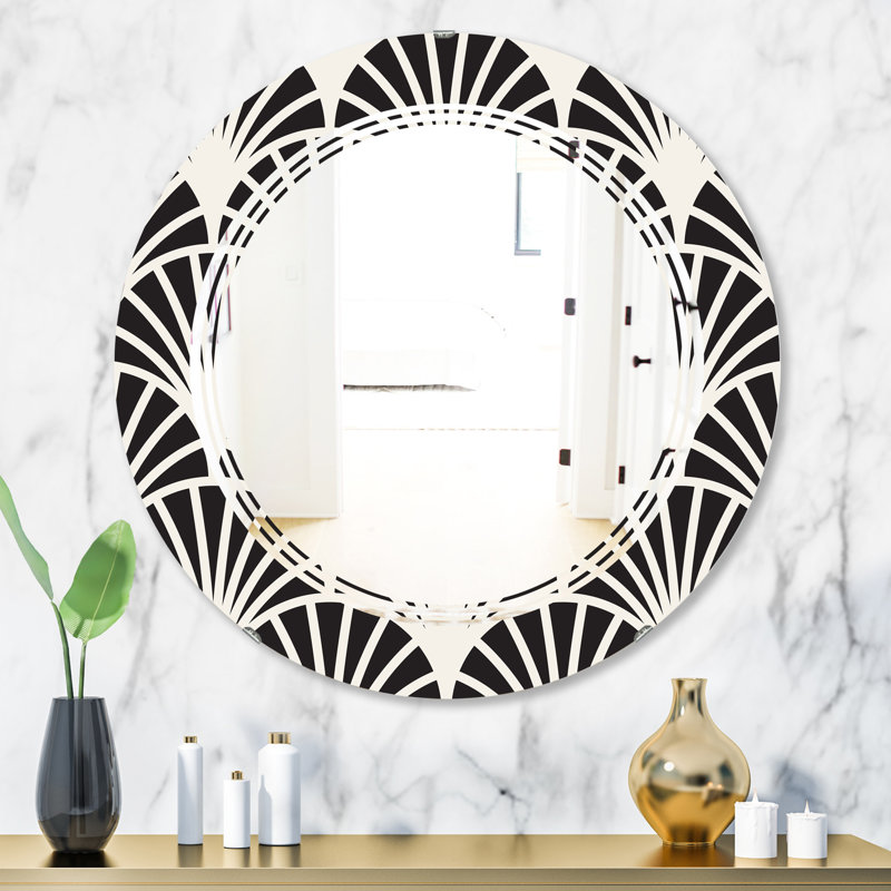Miroir mural Triple C Art Deco Waves I, H 23,6 po x l 23,6 po