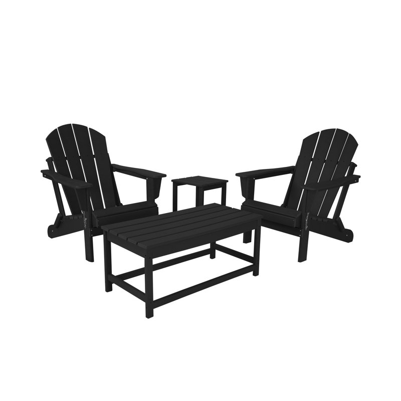 Laguna Foldable Outdoor Adirondack Chair, Black