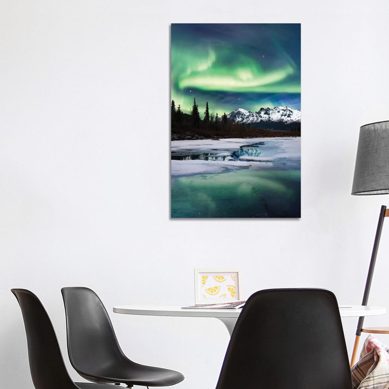 Northern Lights Landscape 1 Piece Wrapped Canvas Wall Art, 101.6 cm H x 66.04 cm W x 1.91 cm D