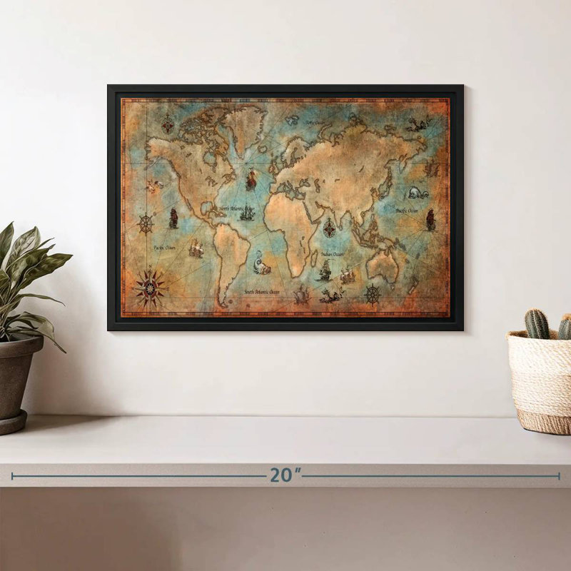 Carte du monde Aliaz, H 9 po x l 13 po