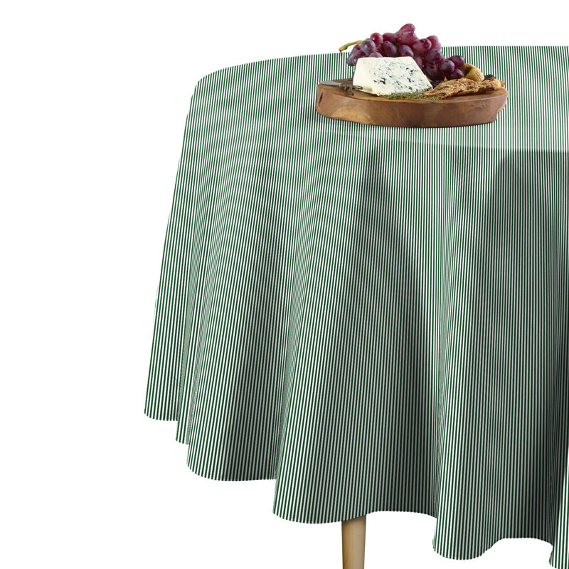 Xochitl Round Tablecloth, 60" x 60", Green Striped
