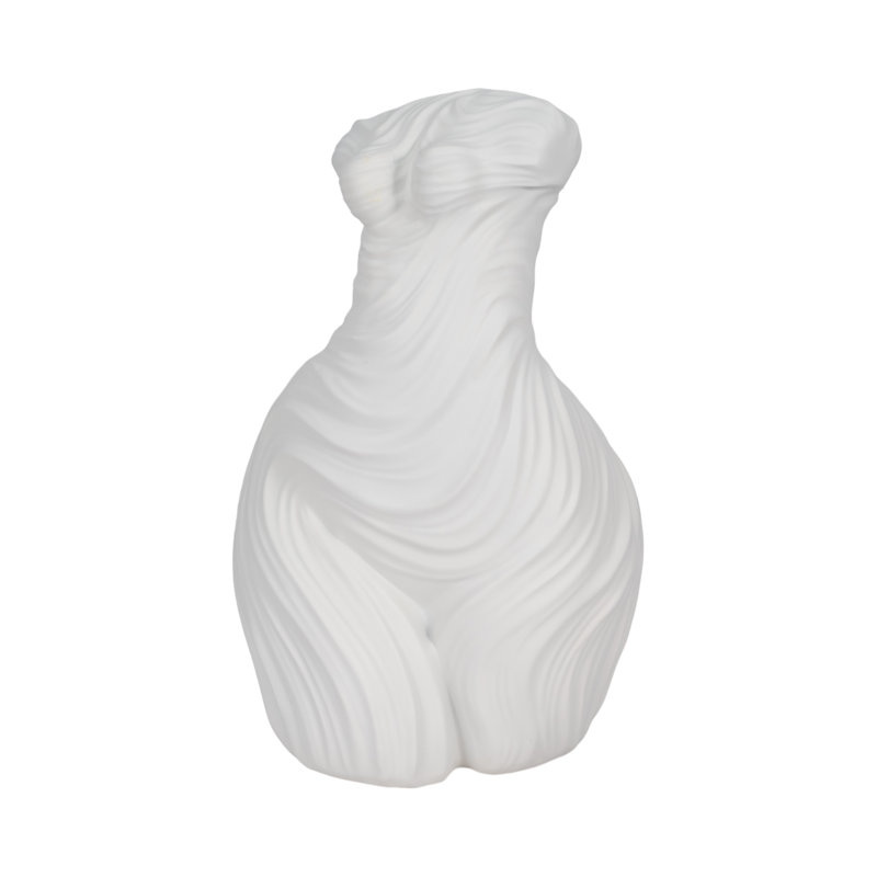 White Abstract Female Torso Sculpture in Resin – Decorative Objects for Home Decor, Kitchen Decor, and Decorations for Living Room – Modern Statues, Figurine Accents, and Shelf Display – White