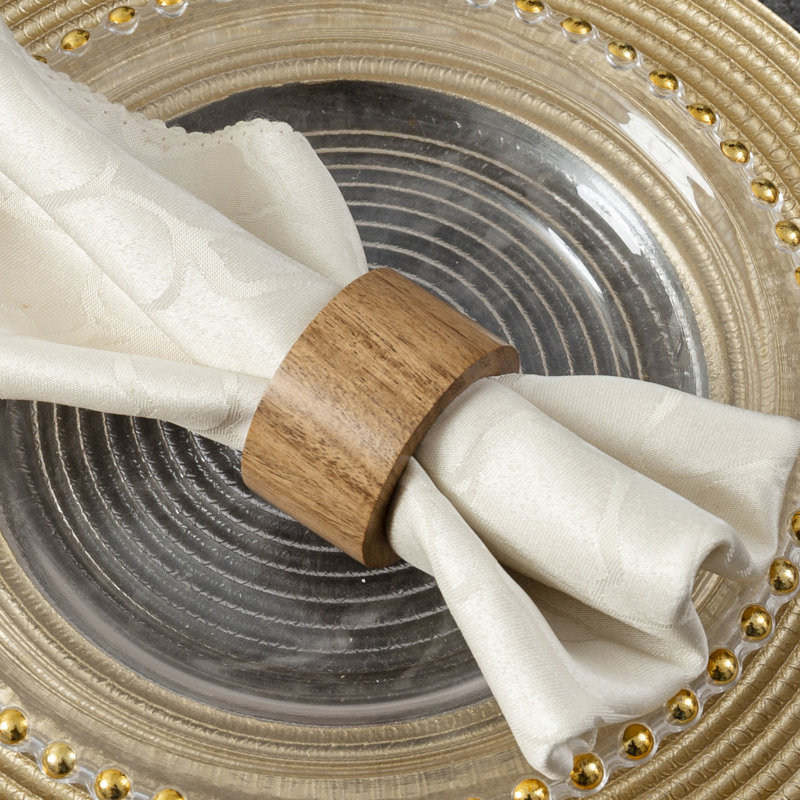 6 Piece Solid Wood Dinner Napkin Rings